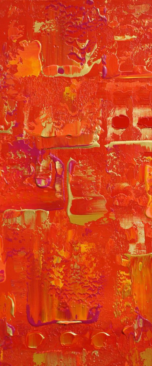 Red Yellow Gold Abstract Concept II by Robert Lynn