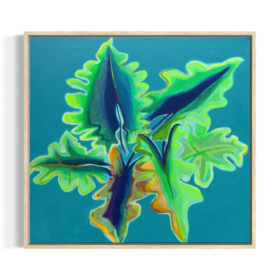 Blue and Green Alocasia Study