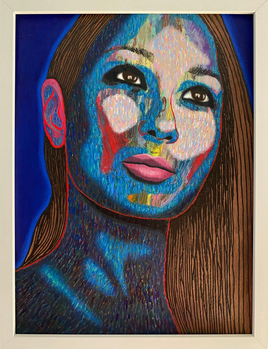 Photorealistic Portrait Painting By Stefano Pallara, 13 X 17", Marina N.2, Original Artwork