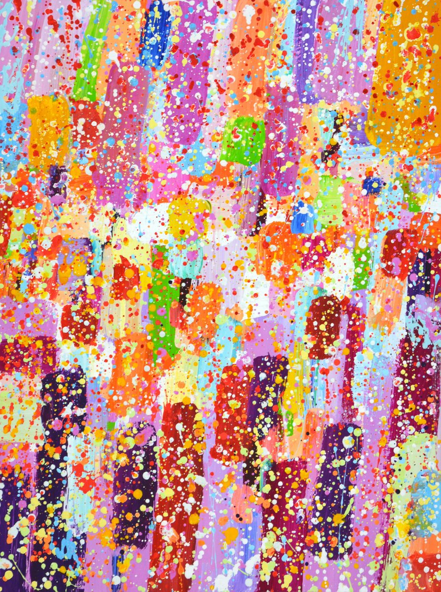 Expressive Abstract Acrylic Painting By Iryna Kastsova, 24 X 31, Expression 120., Original Artwork