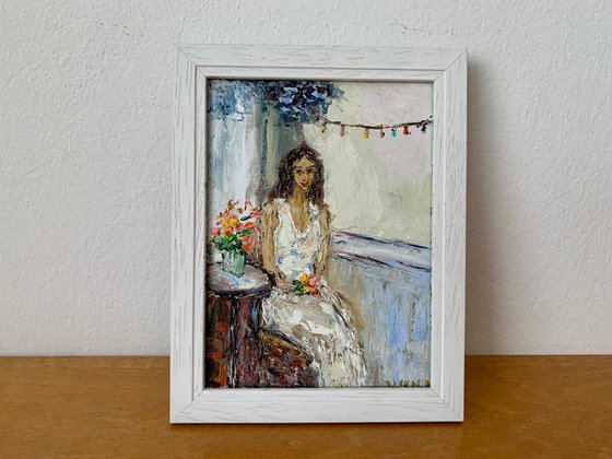 Woman in a white dress