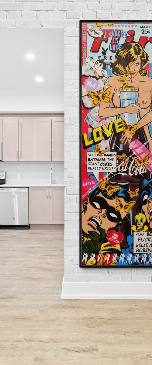 Giant Cokes 200cm x 80cm Textured Urban Pop Art by Franko