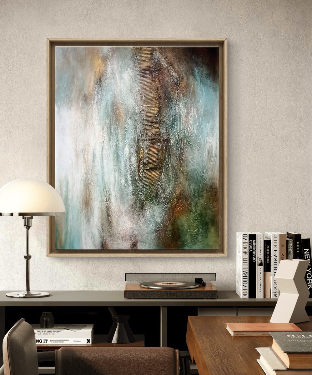 Abstract Acrylic Painting By Alexandra Petropoulou, 39 X 47, Somewhere In The Past, Original Artwork