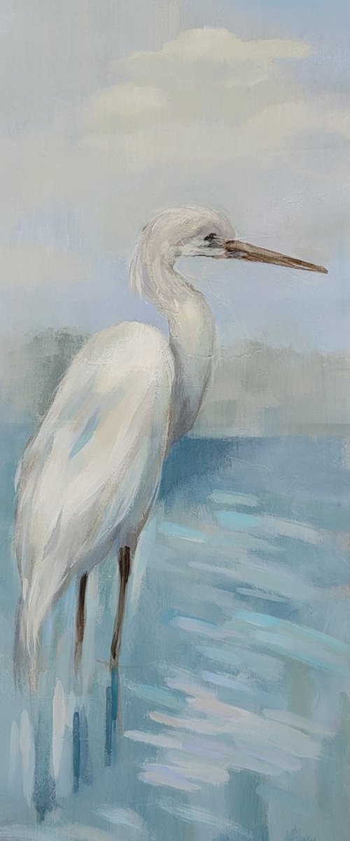 Heron by the Lake I by Silvia  Vassileva