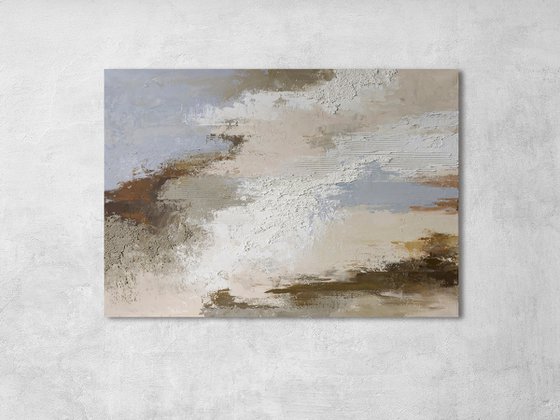 "Borgo" Abstract blue gray textured art