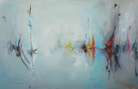 Sea decor, Abstract Oil Painting on Canvas