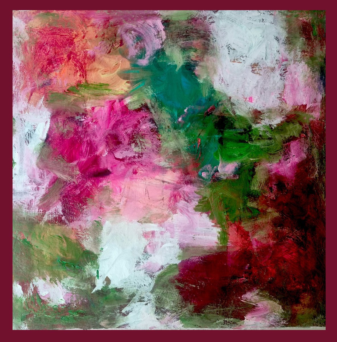 Florabundas Abstract £220 By Davina Nicholas, 20 X 20, Artwork For Sale On Artfinder