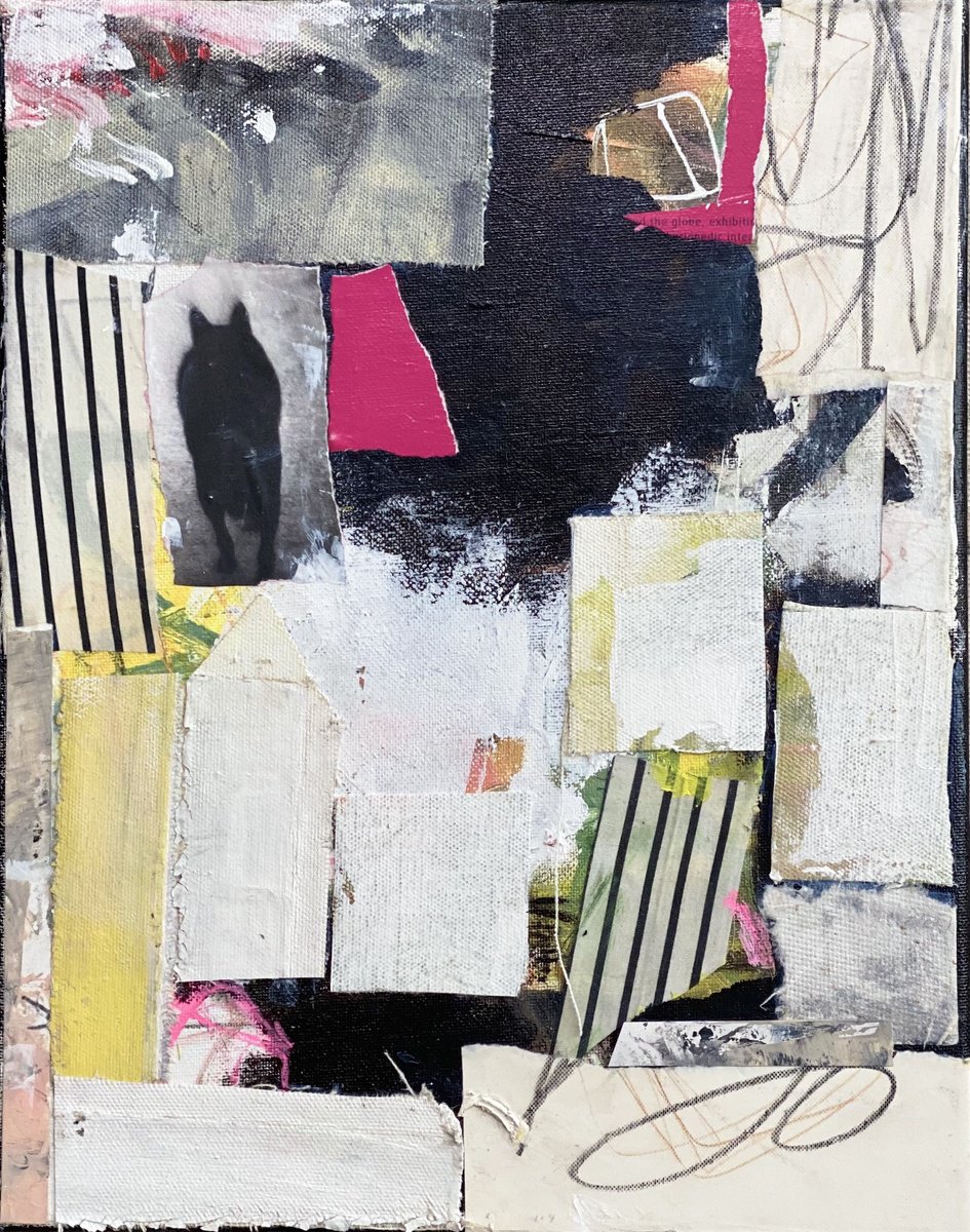 Organic Abstract Collage By Kat Crosby, 11 X 14", Junk Yard Dog, Original Artwork