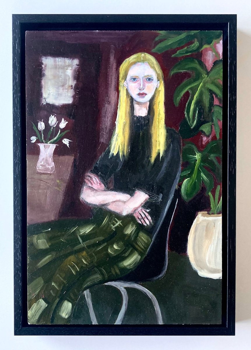 Expressive Portrait Oil Painting By Sarah Bale, 9 X 13", White Tulips, Original Artwork