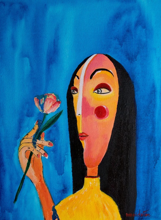 Yesterday Tulip Acrylic Painting By Wanidaem Artfinder