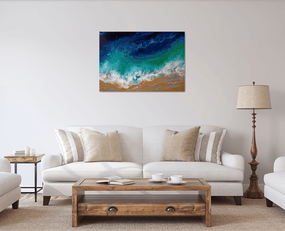 Seascape “Blue Turquoise Sea”  LARGE Painting