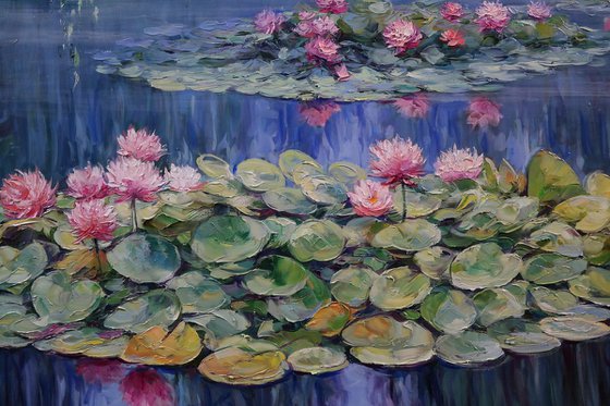 "Water lilies on the water"