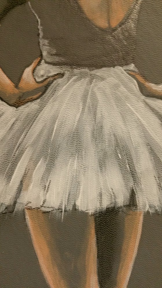 "Ballet  dancer II " Original  acrylic painting on board 22x29x0.5cm.ready to hang