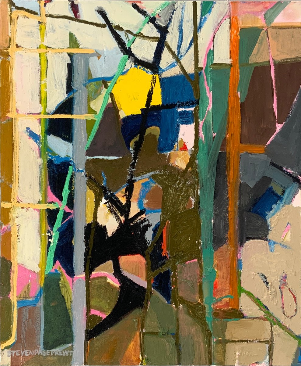 Impressionistic Abstract Oil Painting By Steven Page Prewitt, 20 X 24", Raccoons Are The Night Raiders Who Empty All The Feeders When Steve Forgets To Bring Them In, Artfinder