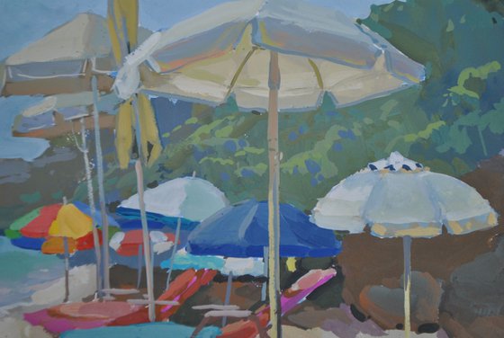 Sunlit Umbrellas