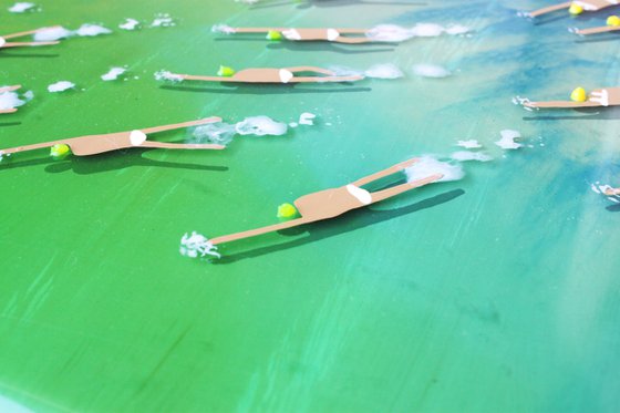 Swimmers 771 · in Epoxy Resin Baracay island Philippines green and blue water