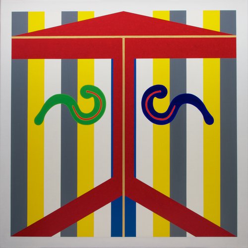 LOVERS Merry-Go-Round: "I did NOT say NO, I said MAYBE!" - Modern Figurative / Geometric Painting by Rich Moyers