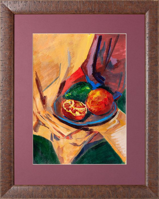 Still life with fruit plate