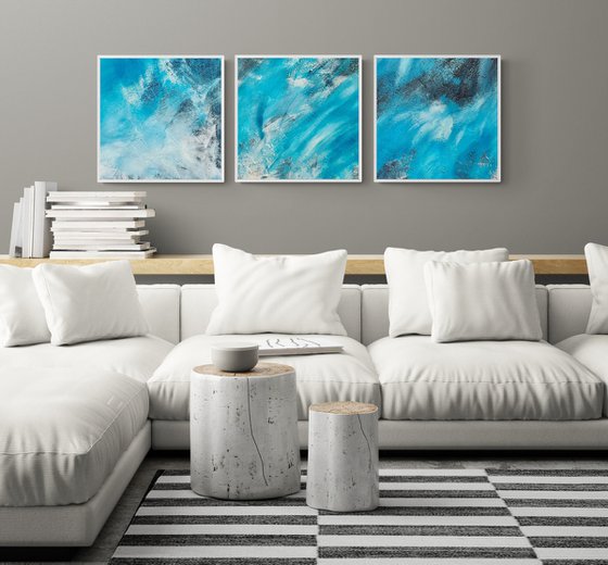 Blue abstract no. 5221 set 3