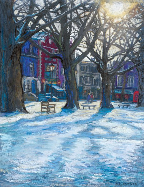 Snow on Richmond Green by Patricia Clements