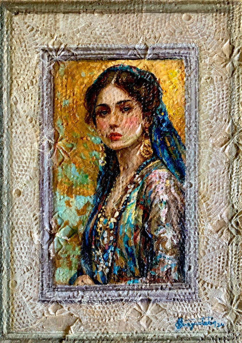 Portrait Oil Painting By Fatih Sungurtekin, 11 X 15, Lacy 3, Original Artwork