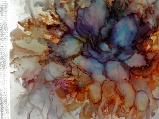 Abstract flower. Alcohol Ink abstract painting.