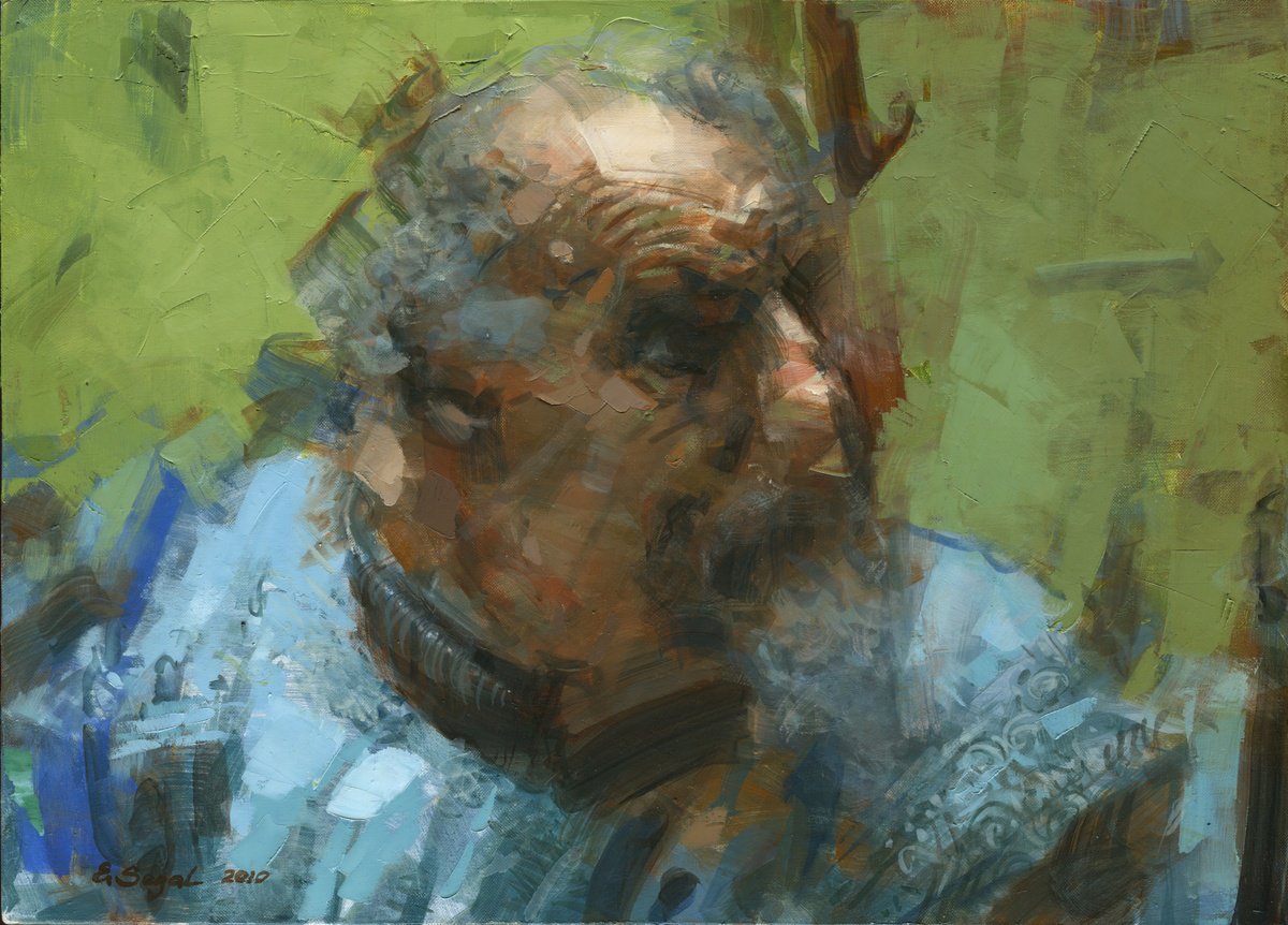 Expressive Oil Painting , Portrait Of Old Man By Eugene Segal, 28 X 20, Artwork For Sale On Artfinder