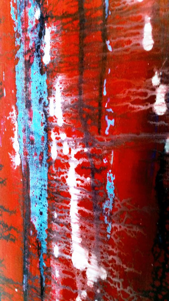 Red Untitled (Urban Series) by Jane Efroni at Urban Village Studio