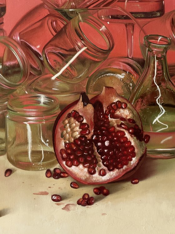 Juicy pomegranate. Still life