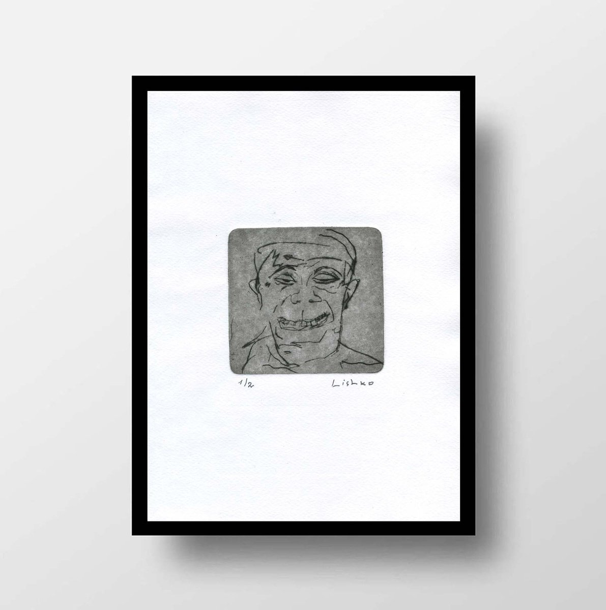 Expressive Portrait Etchings & Engravings By V. Lishko, 8 X 12", Portrait, Original Artwork