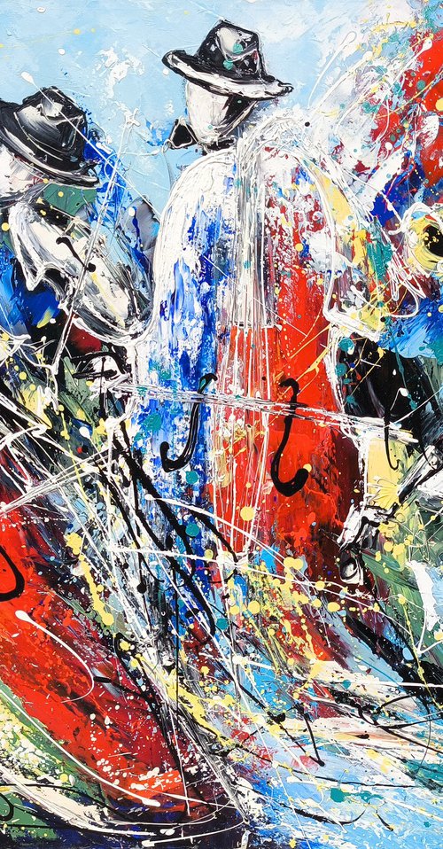 Jazz Band on Canvas by Marieta Martirosyan