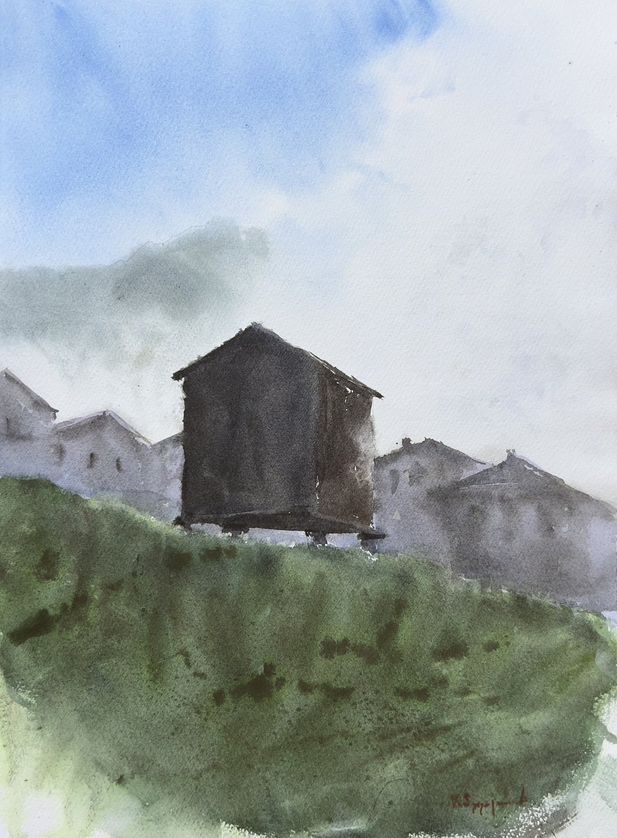 Impressionistic Watercolour , Morning In Gspon By Krystyna Szczepanowski, 11 X 15, Artwork For Sale On Artfinder