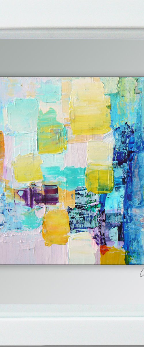 Framed ready to hang original abstract  - Deep water #20 by Carolynne Coulson