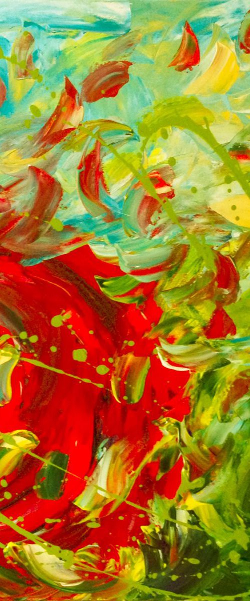 Swirling Abstract Red Rose by Emma Sian Pritchard