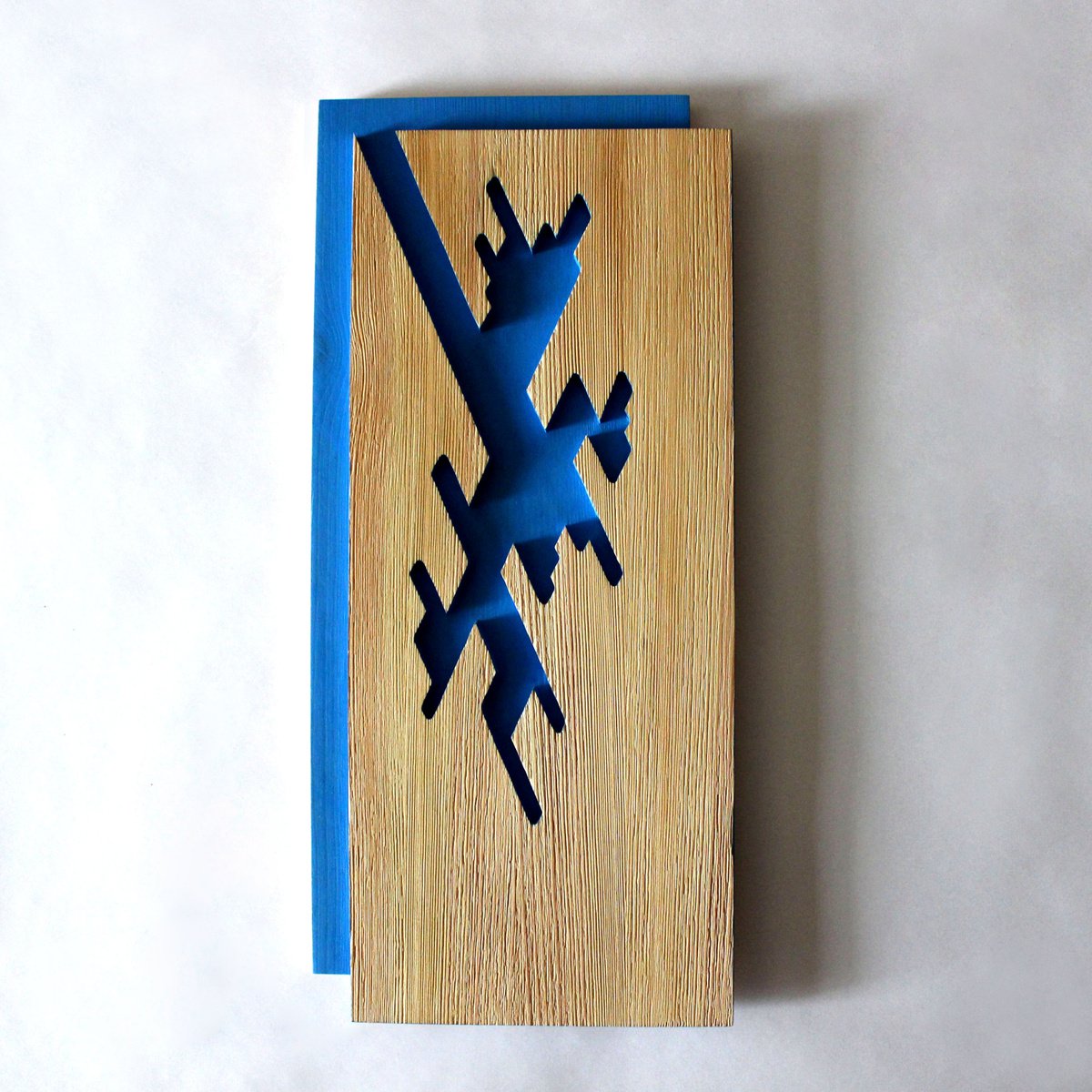 Urban And Pop Abstract Relief By Nikolay Martinov, 8 X 17", "Blue Shadow", Original Artwork