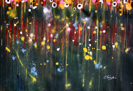 "Technicolor Dream" #25- Large original abstract floral painting