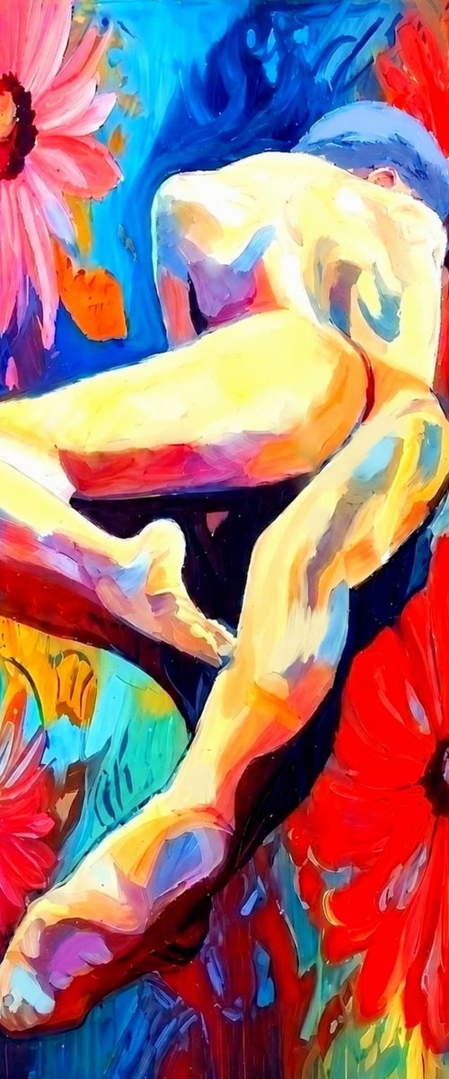 "Floral Repose" - Abstract Female Figure by Helena Wierzbicki