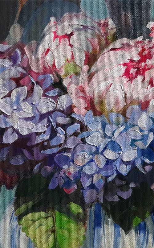 Hydrangea & Peonies by Nataly Derevyanko