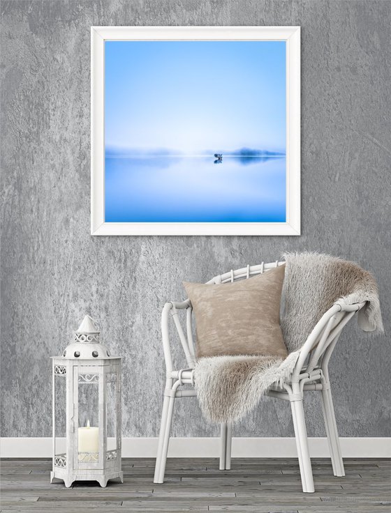 Solitude in Blue  - Extra large minimalist Sky Blue Canvas