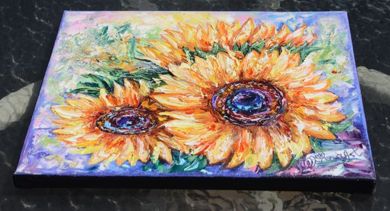 Countryside Sunflowers (Palette Knife)