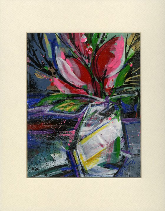 Floral Fantasy No. 3 - Framed Abstract Tulip Floral by Kathy Morton Stanion