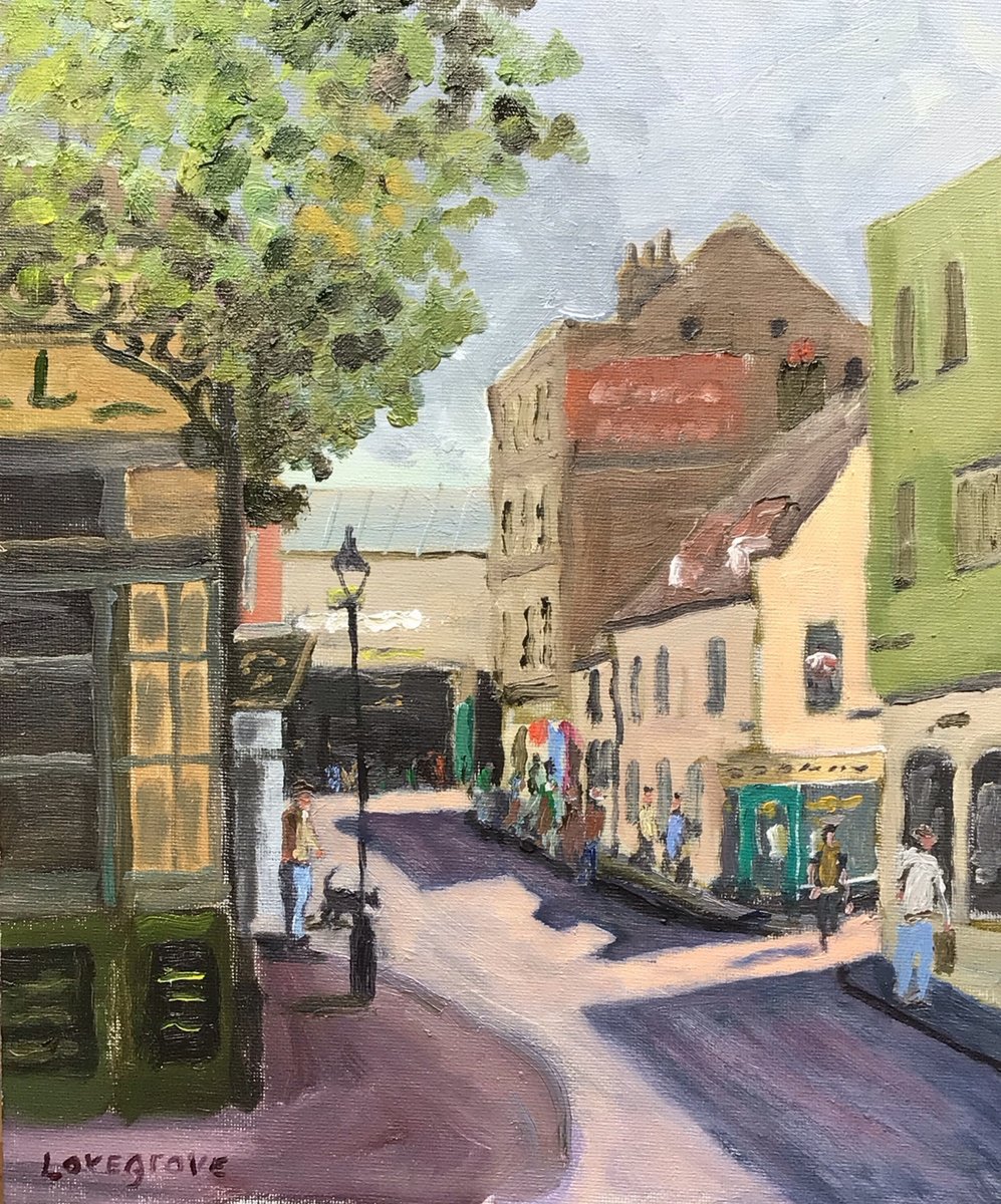Impressionistic Cityscapes Oil Painting By Julian Lovegrove Art, 10 X 12", Lombard Street, Margate, Original Artwork