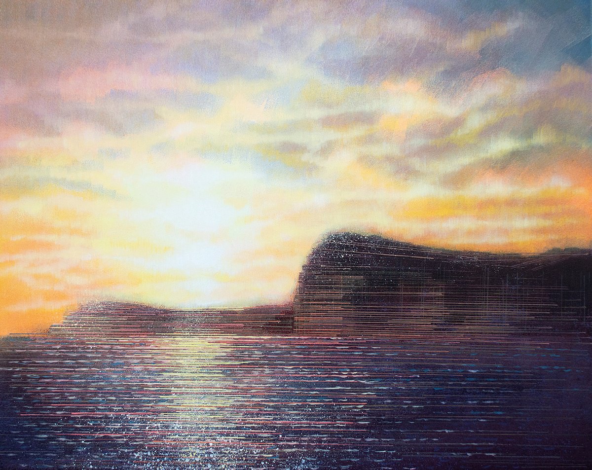  Devon, Jurassic Coast, Sunset By Marc Todd, 30 X 24, Artwork For Sale On Artfinder
