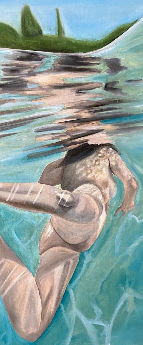 lady swimmer in the pool (acquatica n.5) by Laura Corre