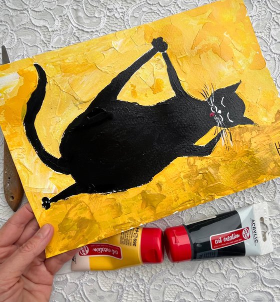 Cat Yoga Painting