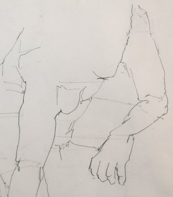 Study of a male Nude - Life Drawing No 514