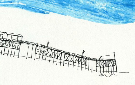 Wonky Pier, Continuous Line Artwork