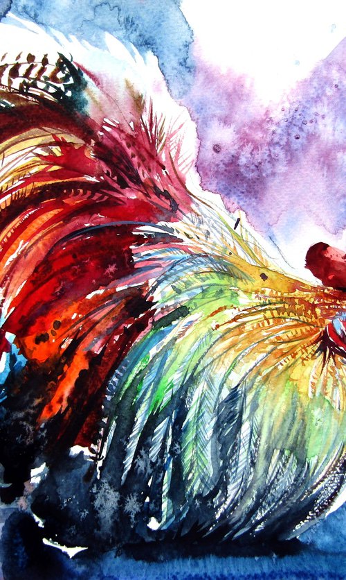 Colorful rooster by Kovács Anna Brigitta