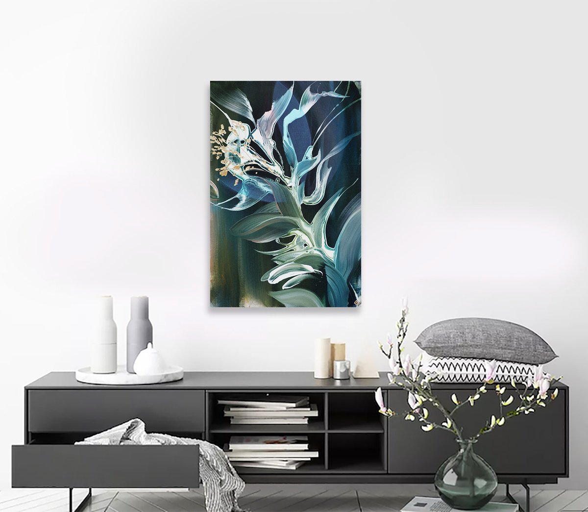 Abstract Acrylic Painting By Novi Lim, 24 X 36", Fervedoura I, Original Artwork