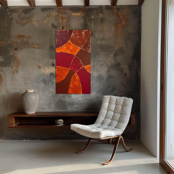 Gilded Currents 50x90х2 cm